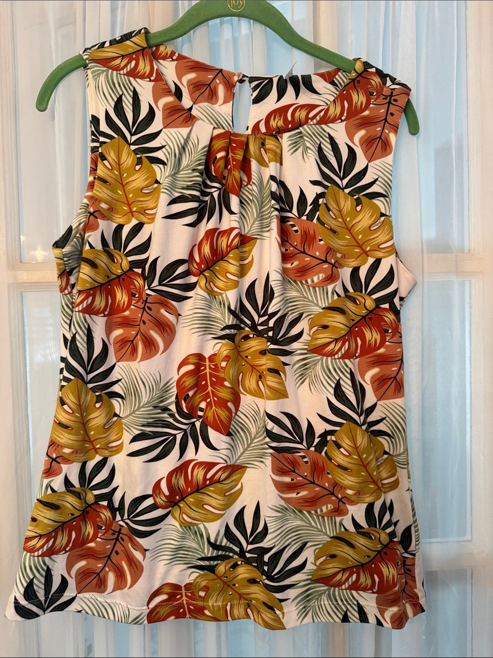DNA couture Tropical Leaf Sleeveless Camisole in Cream, Mustard & Rust